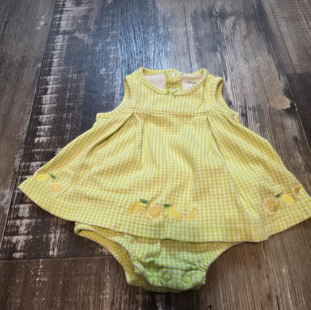 Carter's Yellow Gingham Diaper Cover Set